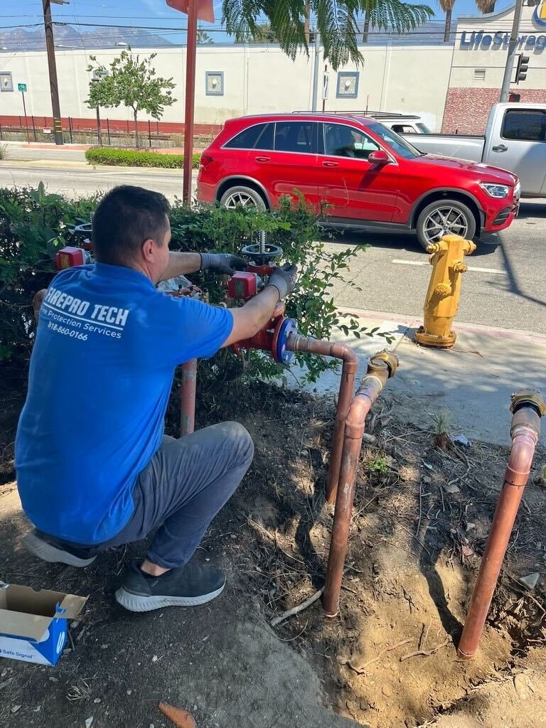 Technician installing osy valve