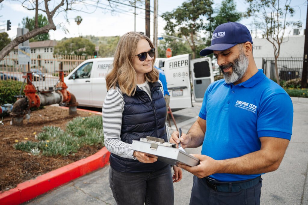 A customer is satisfied with Fire Sprinkler System Inspection Requirements