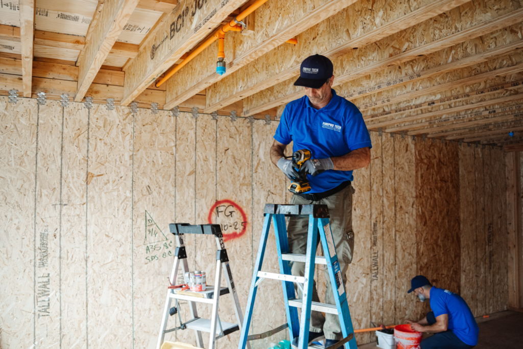 process of retrofitting fire sprinkler system 